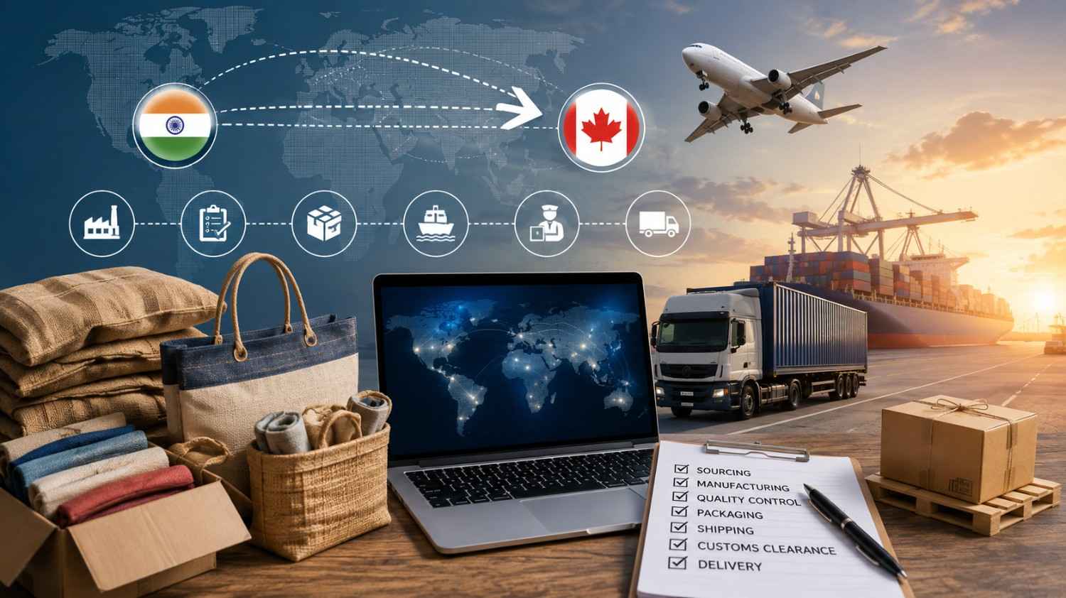 Sourcing Wholesale Goods from India to Canada Complete Supply Chain Guid